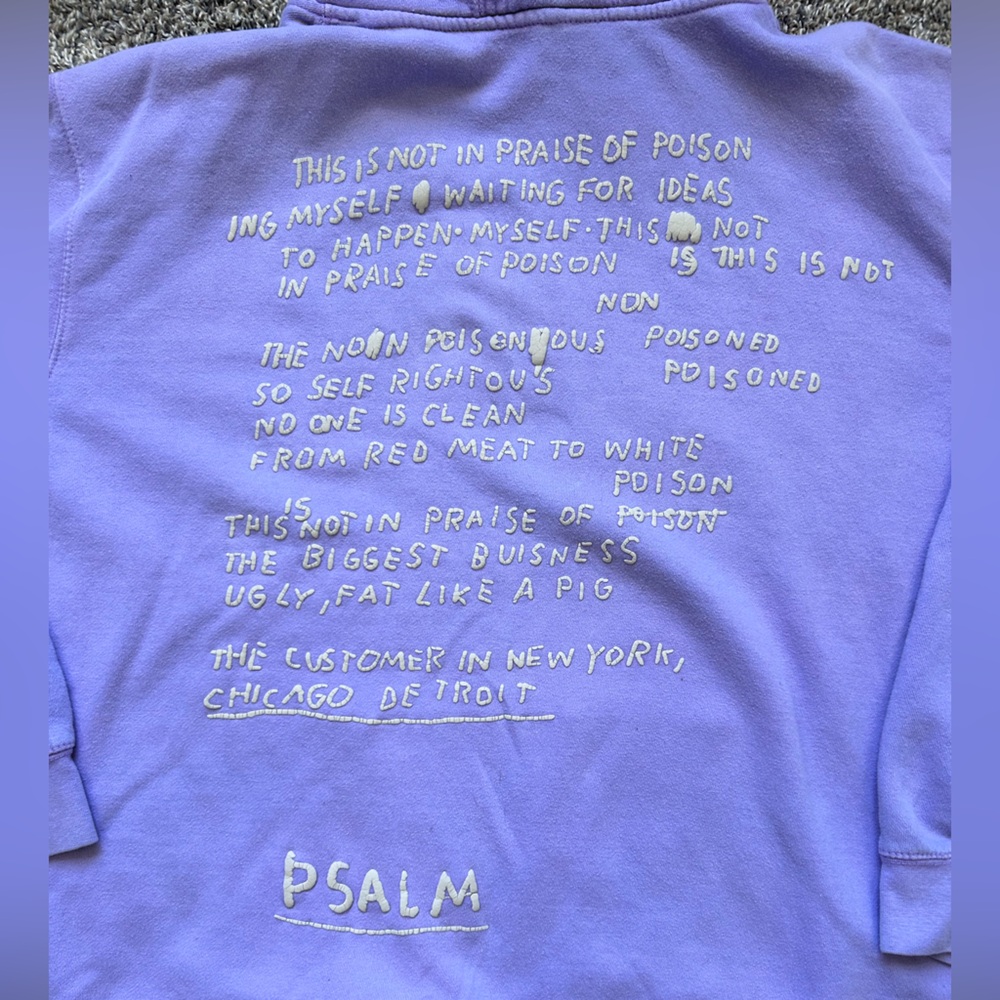 Jean-Michel Basquiat pre-loved oversize lavender hoodie size L/XL - Picture 4 of 9